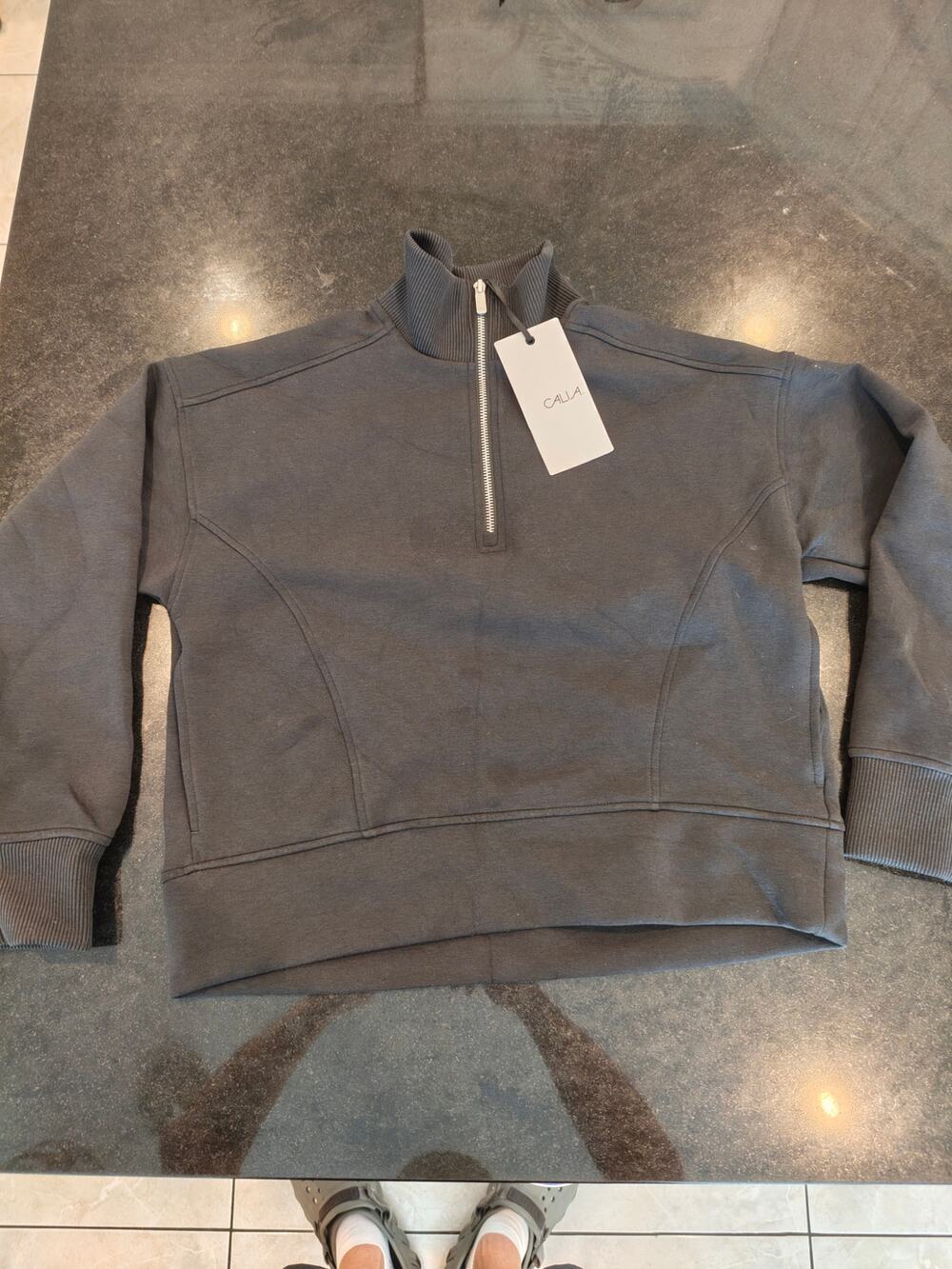 CALIA Women's Soft Scuba Mock Neck 1/4 Zip sz XS retail $88